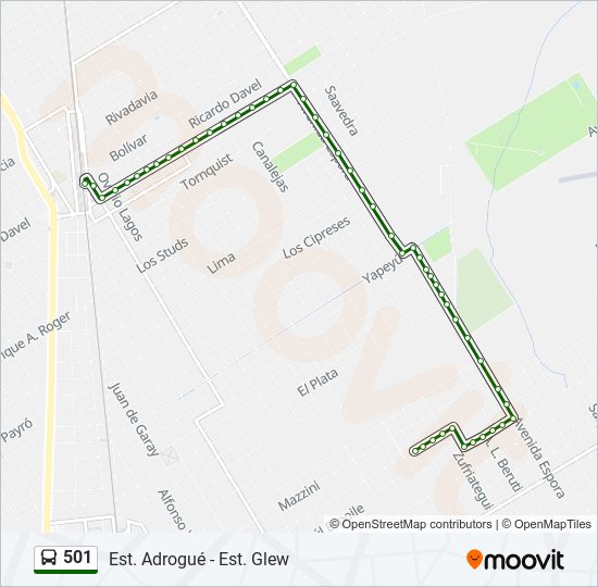 501 colectivo Line Map