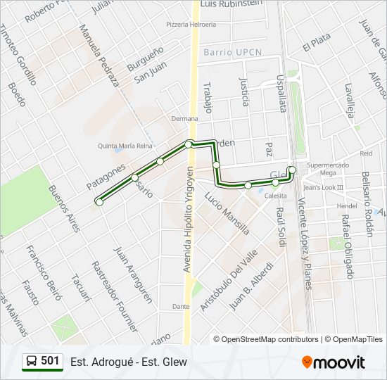 501 colectivo Line Map