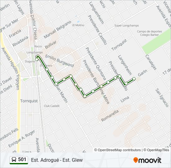 501 colectivo Line Map