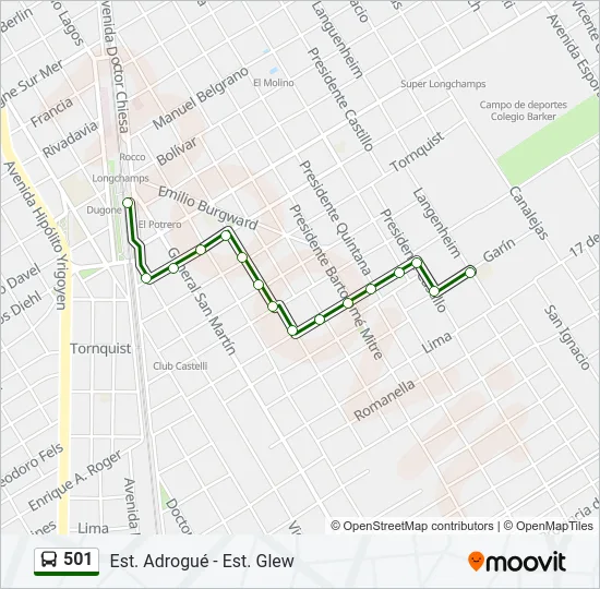 501 Colectivo Line Map