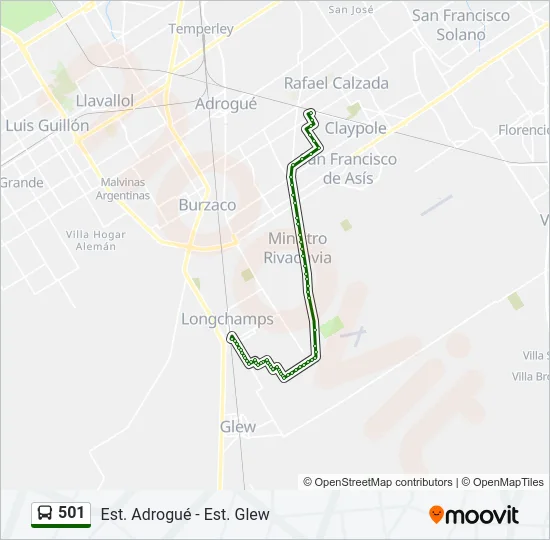 501 Colectivo Line Map