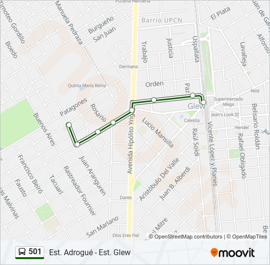 Mapa de 501 de Colectivo