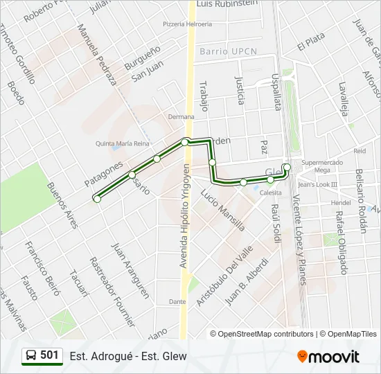 501 Colectivo Line Map