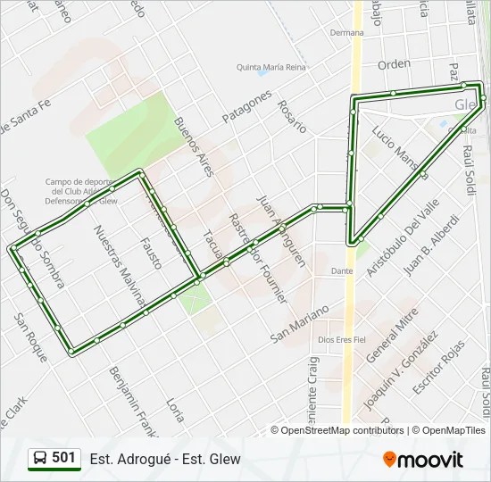 501 Colectivo Line Map