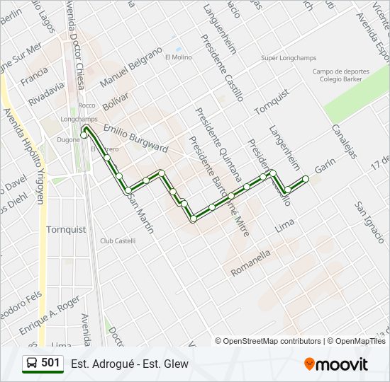 501 Colectivo Line Map