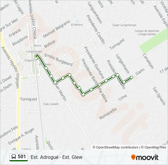501 Colectivo Line Map