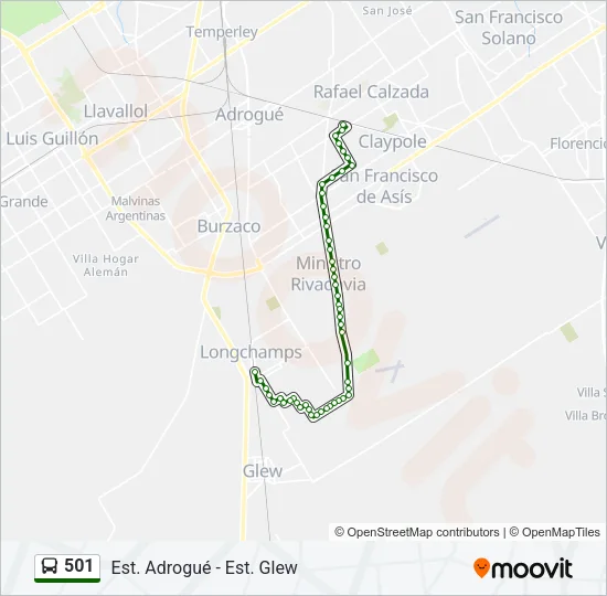 501 Colectivo Line Map