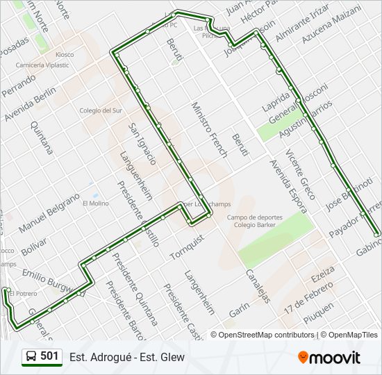 501 colectivo Line Map