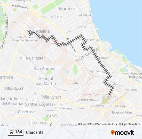 184 Colectivo Line Map