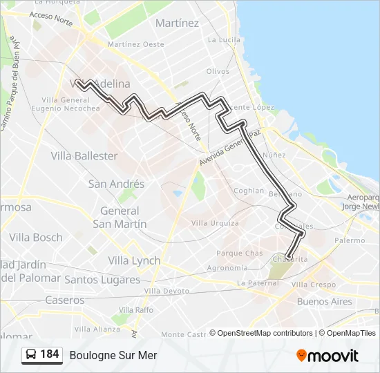 184 Colectivo Line Map
