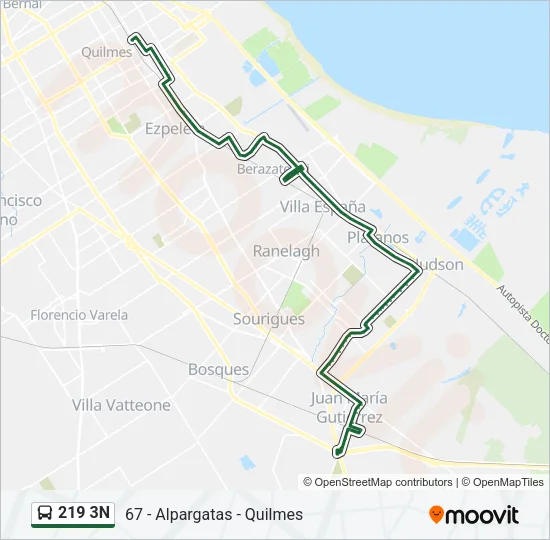 219 3N Colectivo Line Map