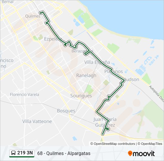 Mapa de 219 3N de Colectivo
