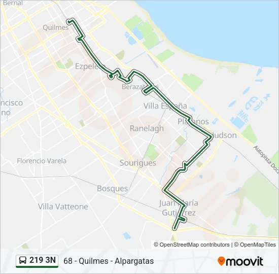 219 3N Colectivo Line Map
