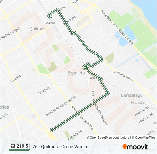 219 5 Colectivo Line Map