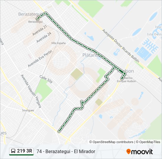 Mapa de 219 3R de Colectivo