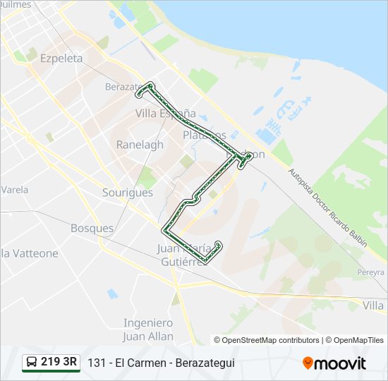Mapa de 219 3R de Colectivo