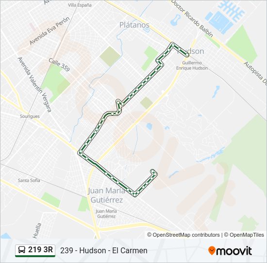 Mapa de 219 3R de Colectivo