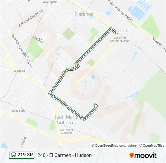219 3R Colectivo Line Map