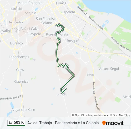 503 K Colectivo Line Map