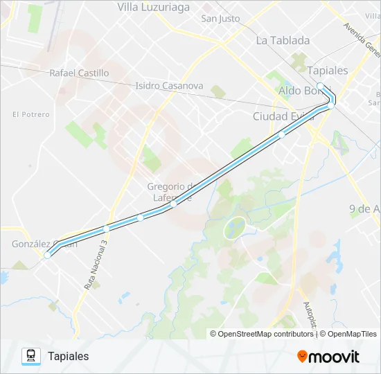 BELGRANO SUR Train Line Map