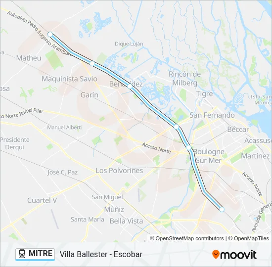 MITRE Train Line Map