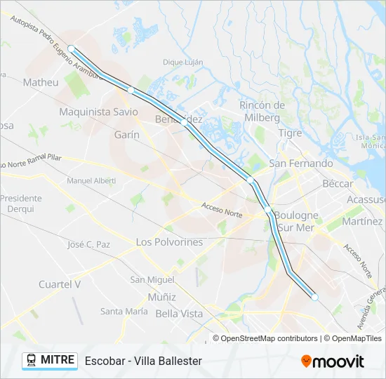 MITRE Train Line Map