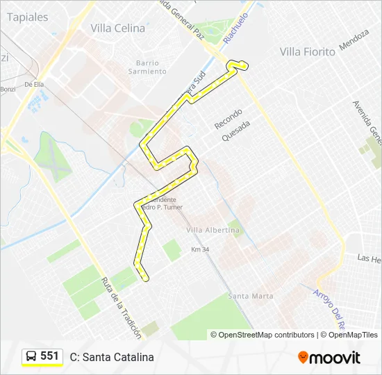 551 Colectivo Line Map
