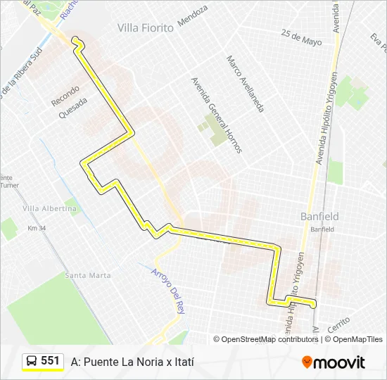 551 Colectivo Line Map