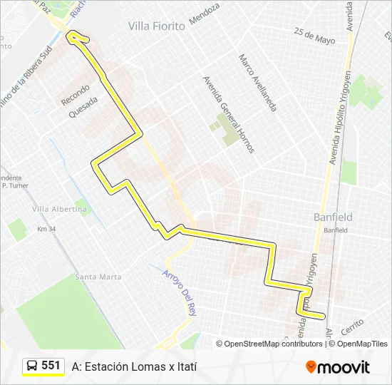 551 Colectivo Line Map