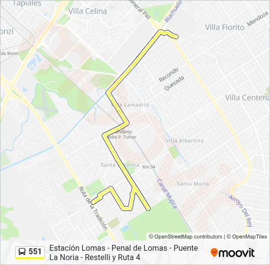 551 Colectivo Line Map
