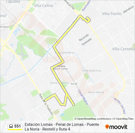 551 Colectivo Line Map