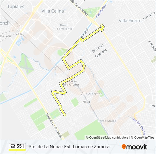 Mapa de 551 de Colectivo