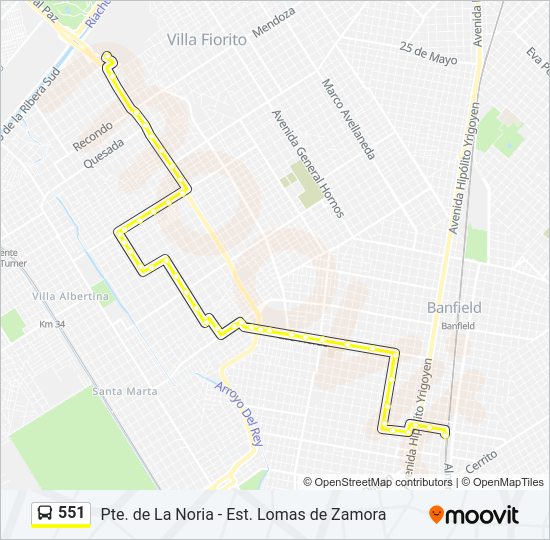 Mapa de 551 de Colectivo