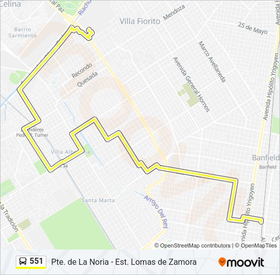 Mapa de 551 de Colectivo