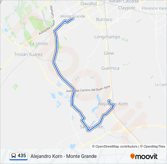 435 Colectivo Line Map
