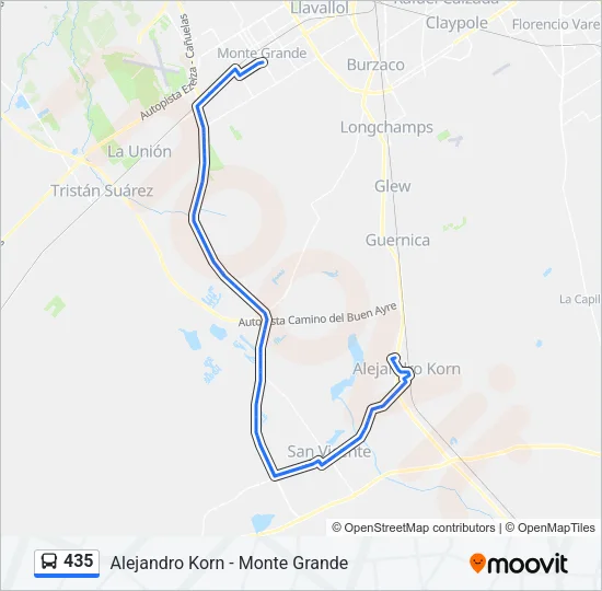 435 Colectivo Line Map