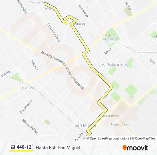 440-12 Colectivo Line Map