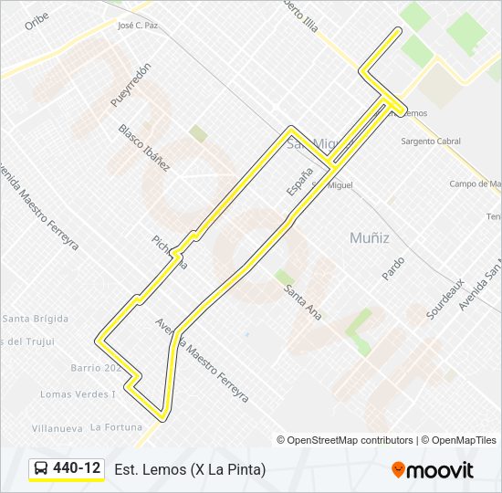 440-12 Colectivo Line Map