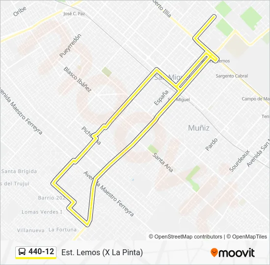 440-12 Colectivo Line Map