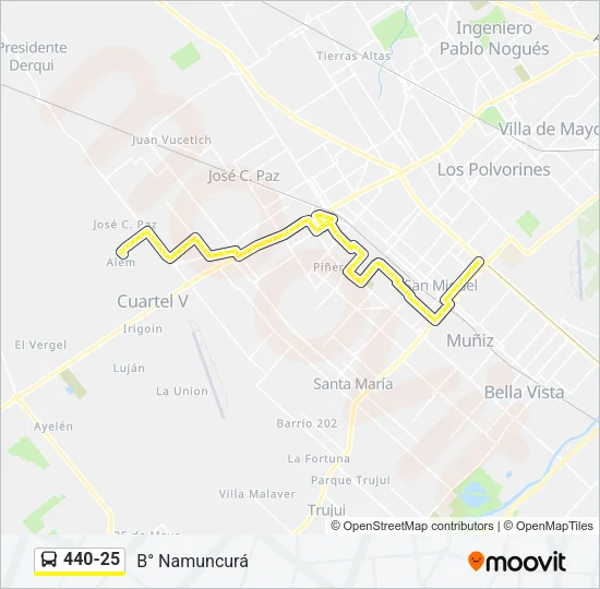 440-25 Colectivo Line Map