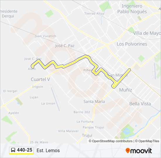 440-25 Colectivo Line Map