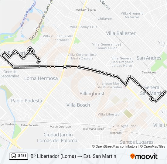 310 Colectivo Line Map