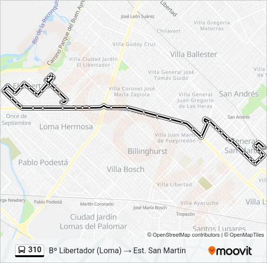 310 Colectivo Line Map