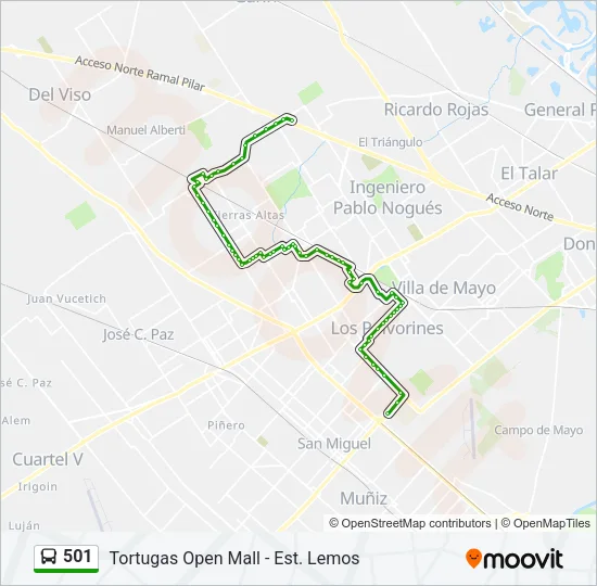 501 Colectivo Line Map