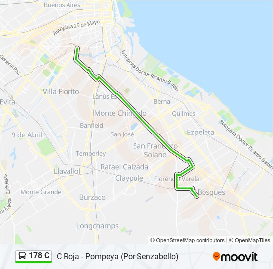 Mapa de 178 C de Colectivo