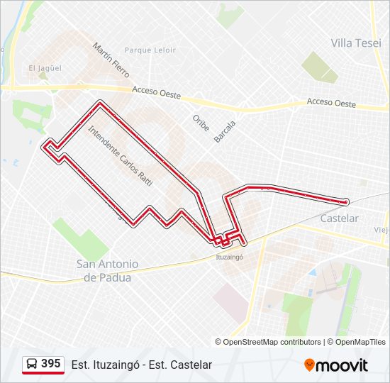 Mapa de 395 de Colectivo