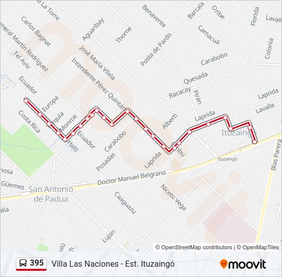 Mapa de 395 de Colectivo