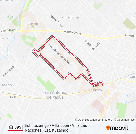 Mapa de 395 de Colectivo