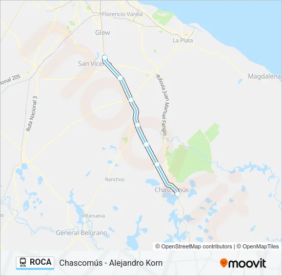 ROCA Train Line Map