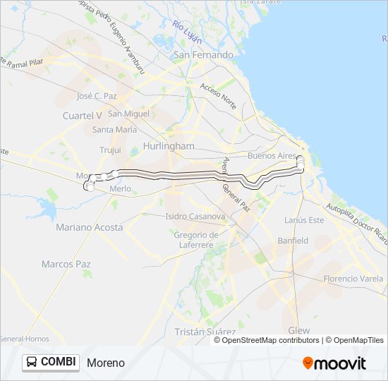 Mapa de COMBI de Colectivo